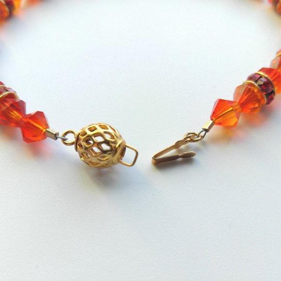 Handmade Swarovski Fire Opal and Siam Red Bracelet - Picture 2 of 5